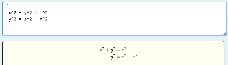 Asciimath_block display
